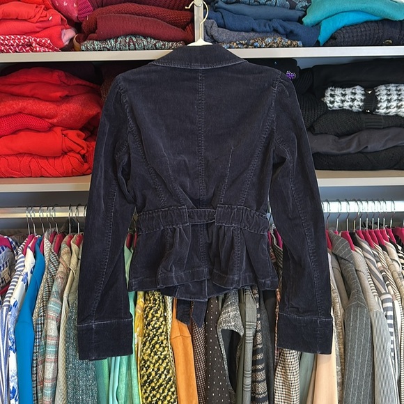 Loft navy corduroy long sleeve tie front 2 pocket blazer size 0 - Picture 3 of 3